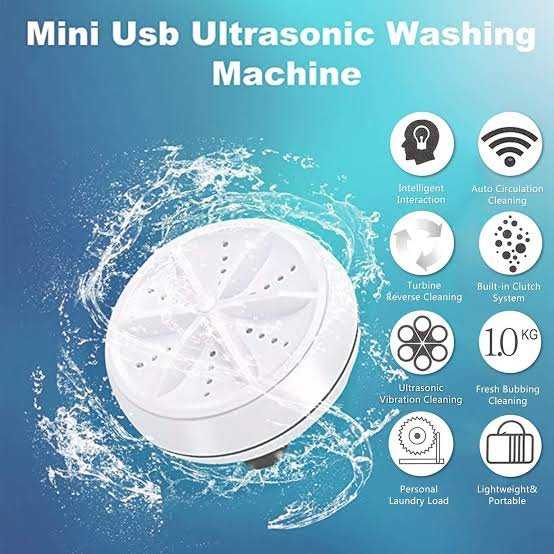 Mini Portable Ultrasonic Washing Machine-USB Powered